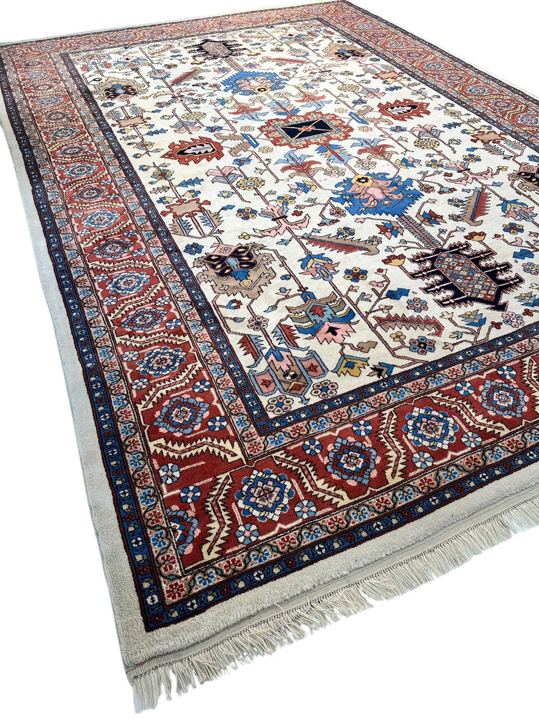 Hand-Knotted Vintage Afghani Serapi Wool Rug – 10'10" x 15'10" – by Rugistan - product image 5 for Resin Society