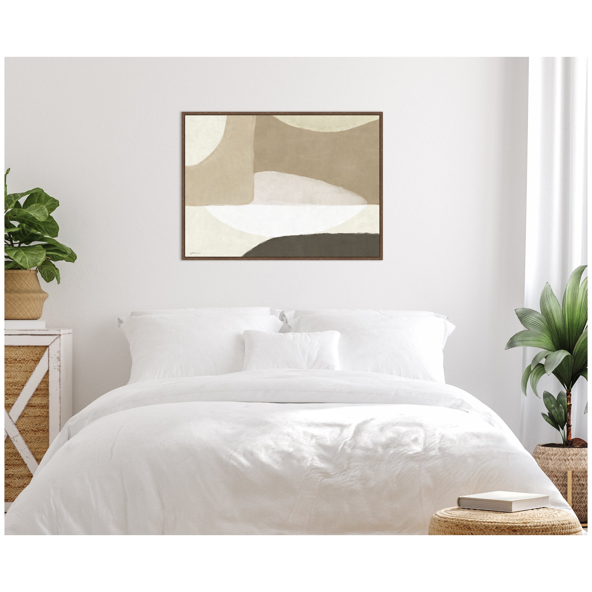 Abstract Neutral by Gabrielly Guedes Framed Canvas Wall Art Print