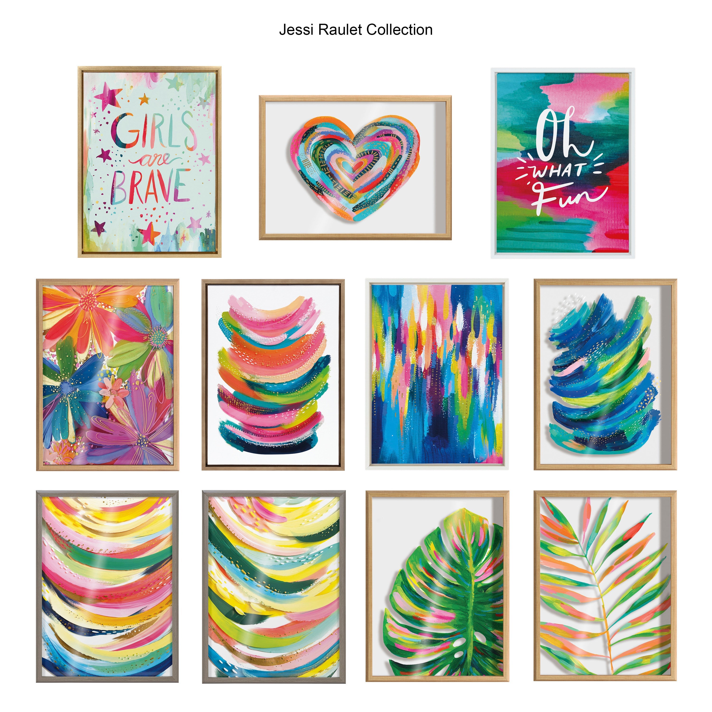 Blake Brushstroke 120 Framed Printed Glass by kateandlaurel - product image 6 for Resin Society