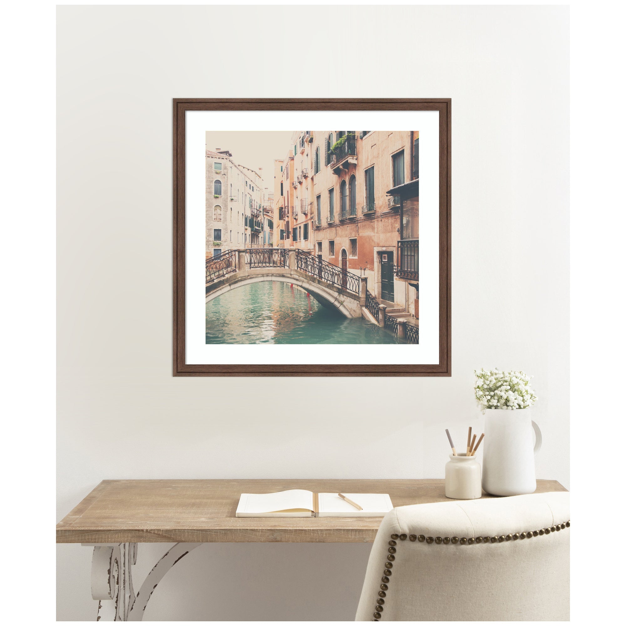Framed Art Wandering The Streets of Venice by Laura Evans
