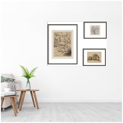 Sketches of Nature by Fry, Becker & Bosboom 3 Piece Framed Wall Art Print Set by Nostalgia Prints