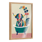 Blake Mid Century Modern Cow in Bathtub Framed Printed Glass by kateandlaurel - product image 9 for Resin Society