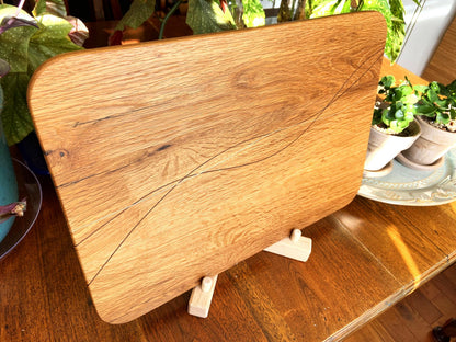 White Oak Charcuterie Board with Peruvian Walnut and Cherry decorative wood banding