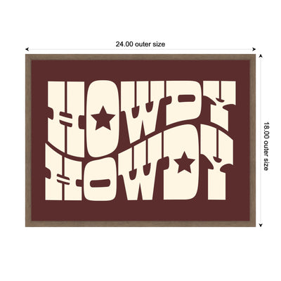 Howdy Burgundy by Honey Island Studio Framed Canvas Wall Art Print