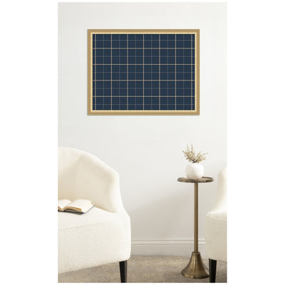 Framed Fabric Pinboard Navy Blue Plaid Wall Organization