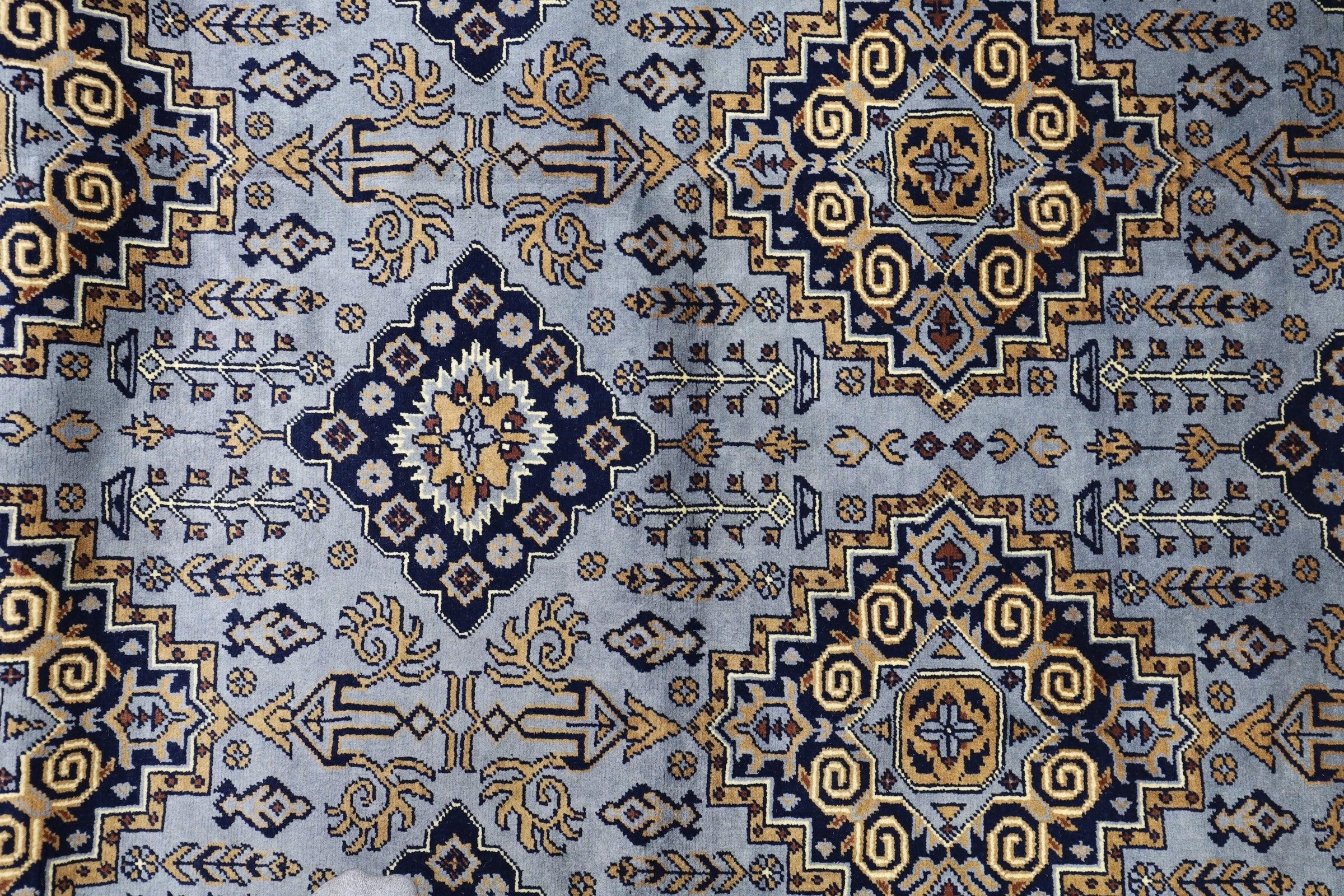 Hand-Knotted Zerkhaki Afghan Wool Area Rug – 6'11" x 10'3" by Rugistan - product image 4 for Resin Society