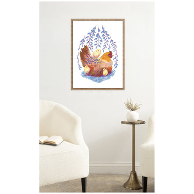 Whisteria Hen by Lucia Gianello Framed Canvas Wall Art Print