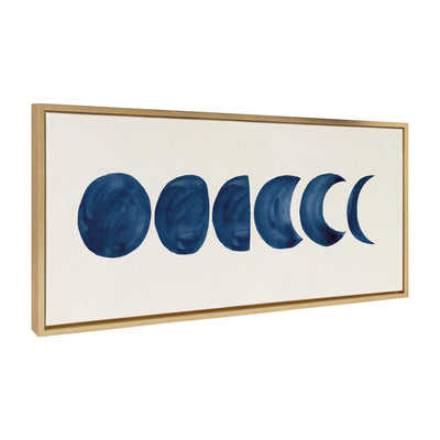 Sylvie Linear Moon Phases Framed Canvas by Teju Reval of SnazzyHues
