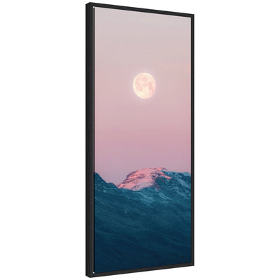 Sylvie Pastel Moonrise over Icelandic Mountains Framed Canvas by Michael Schauer