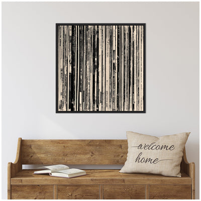33 RPM Black and White Square by Robert Cadloff Framed Canvas Wall Art Print