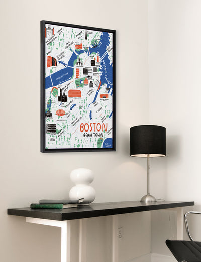 Sylvie Boston Illustration Framed Canvas by kateandlaurel - product image 15 for Resin Society