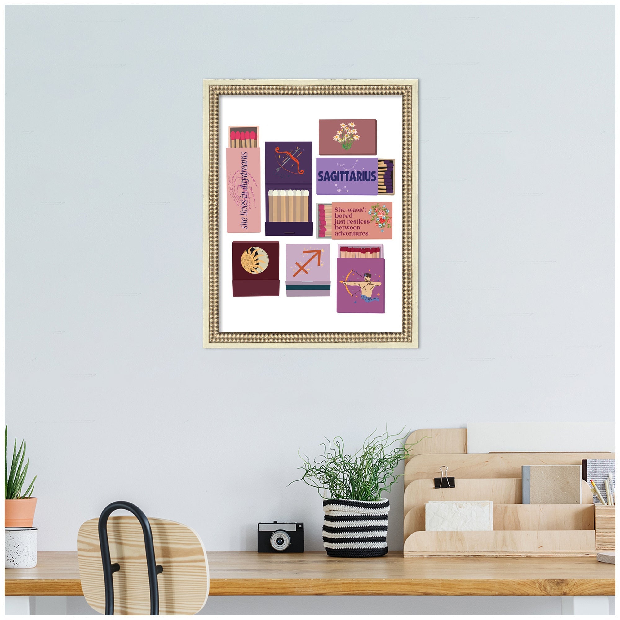 Sagittarius Matchbooks 14x18 FC by Megan Ryan Framed Wall Art Print