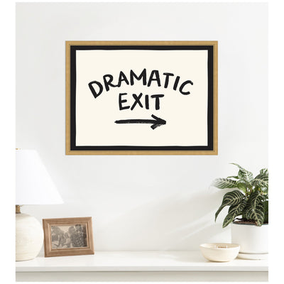 Dramatic Exit Entryway Sign by Lucky Guava Framed Canvas Wall Art Print
