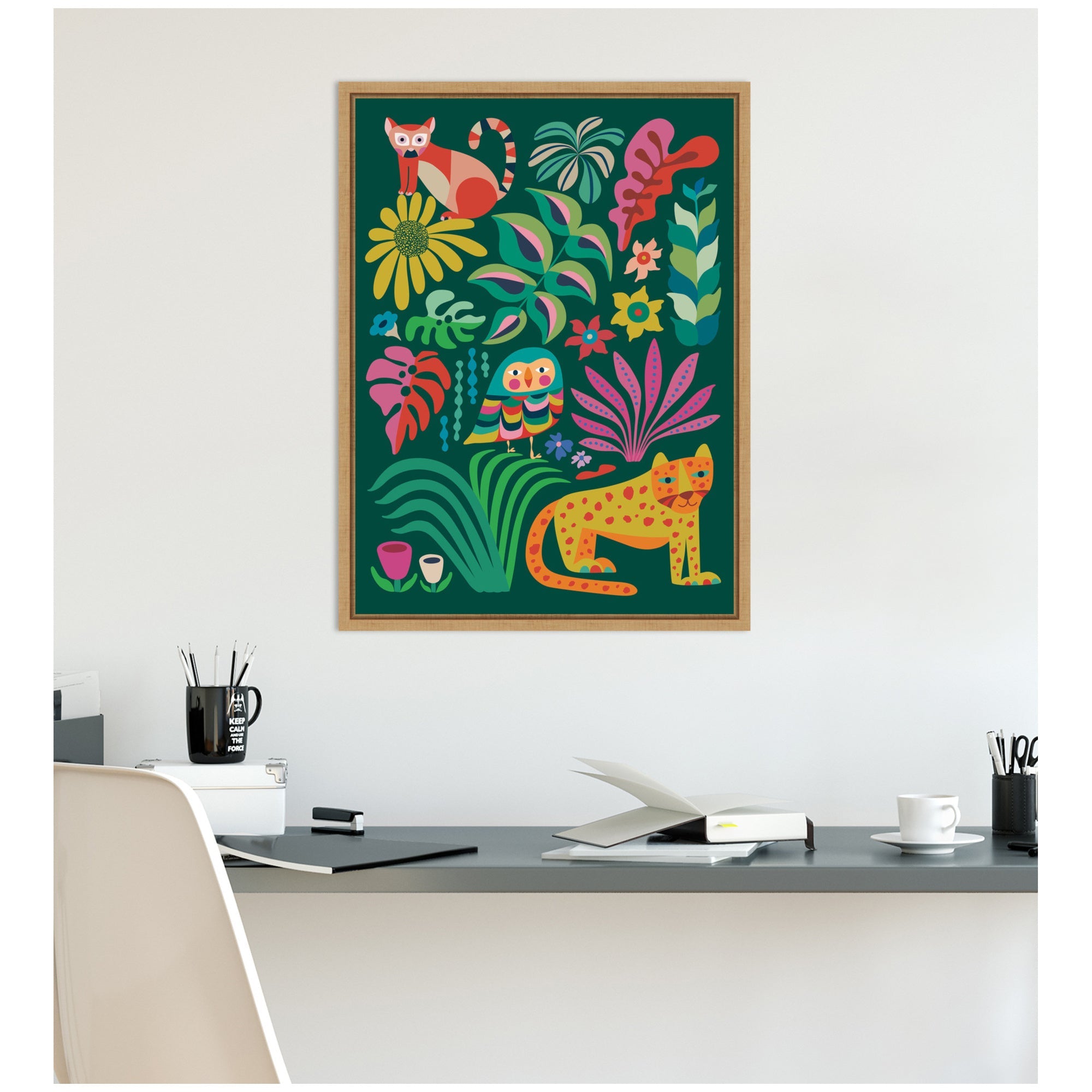 Jungle Animals by Rachel Lee Framed Canvas Wall Art Print