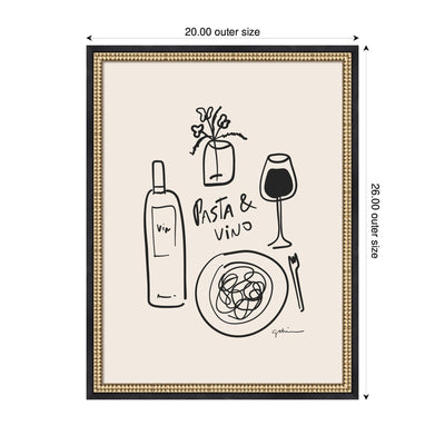 Pasta and Vino by Gabrielly Guedes Framed Wall Art Print