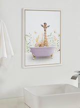 Sylvie Giraffe In Spring Bath Framed Canvas by kateandlaurel - product image 8 for Resin Society