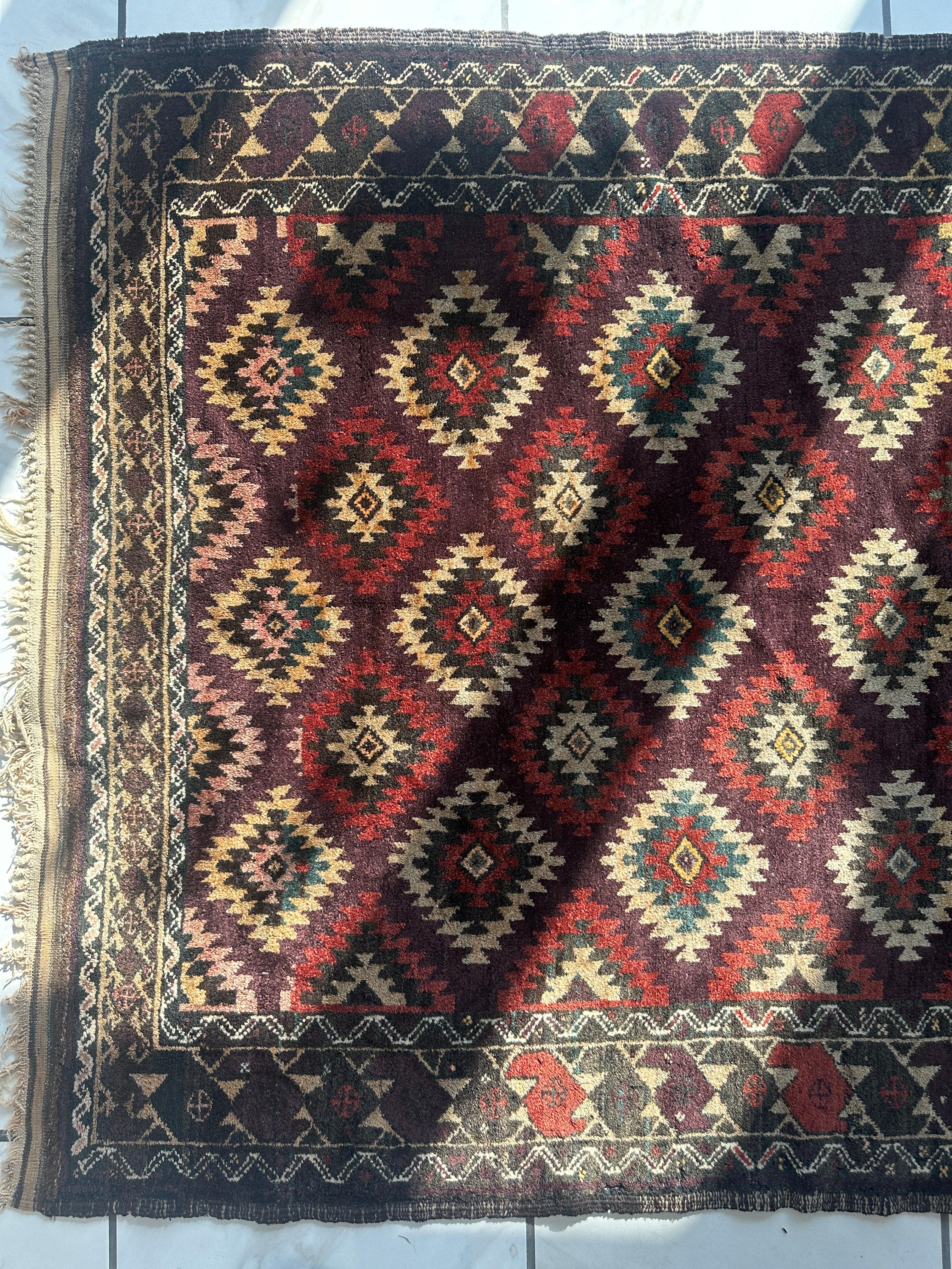 Antique 1900’s Tribal Baluch Wool Rug 4’5” x 8’6” by Rugistan - product image 7 for Resin Society