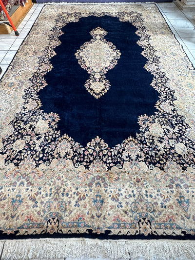 Palace-Size Vintage Royal Kirman Wool Rug – 9’9” x 17’2” – Hand-Knotted by Rugistan - product image 2 for Resin Society