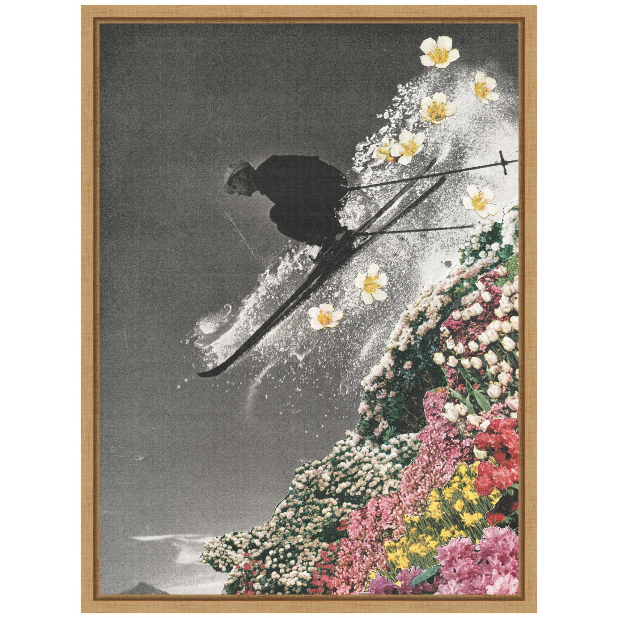 Sylvie Spring Skiing Framed Canvas by Sarah Eisenlohr