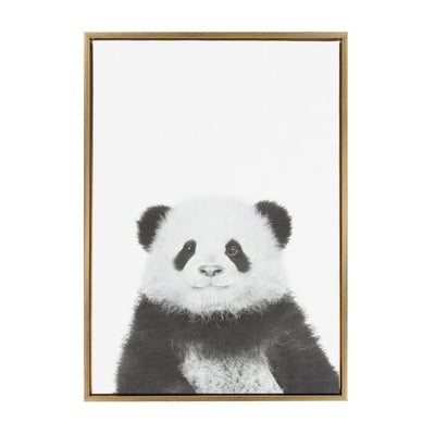 Sylvie Panda Framed Canvas by Simon Te Tai