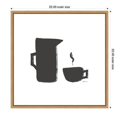 Coffee by Gabrielly Guedes Framed Canvas Wall Art Print