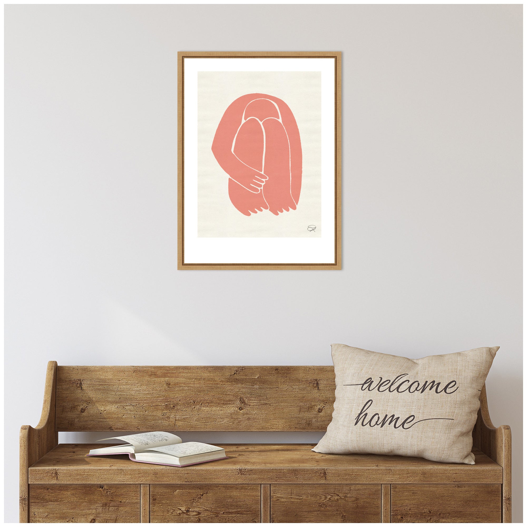 Sylvie Head Down 1 Terracotta Framed Canvas by Rocket Jack
