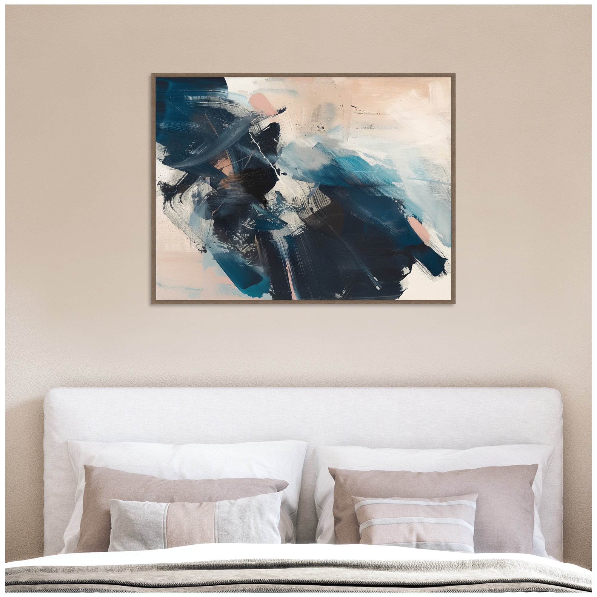 Sylvie Deep Blue Momentum II Framed Canvas by Amy Lighthall
