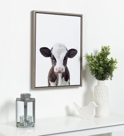 Sylvie Baby Cow Portrait Framed Canvas by Amy Peterson by kateandlaurel - product image 13 for Resin Society