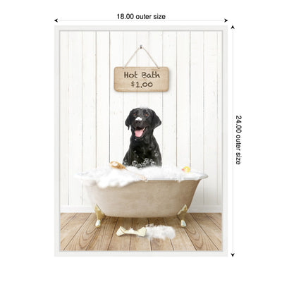 Sylvie Black Lab in Farmhouse Hot Bath Framed Canvas by Amy Peterson