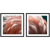 Flamingo No.
1 & 2 2 Piece Framed Wall Art Print Set by Alicia Bock in Svelte Noir Black frames