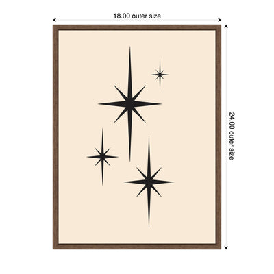 Starburst Retro Set Print 1 of 2 Atomic 70s Style MCM Minimalist by Lucky Guava Framed Canvas Wall Art Print