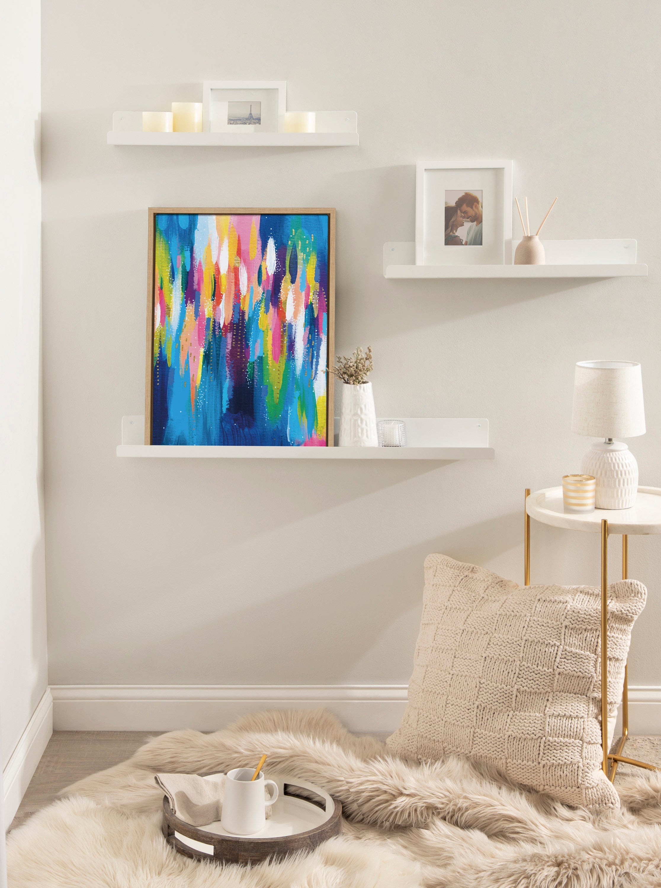 Sylvie EV Bright Brush Strokes 033 Framed Canvas