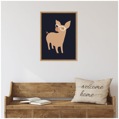 Sylvie Farm Pig Framed Canvas by Hannah Beisang