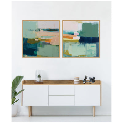 Color Block No.
1 & No.
2 2 Piece Framed Canvas Wall Art Set by Amy Lighthall