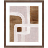 Framed abstract geometric art featuring intersecting lines and earthy tones by Nikita Jariwala