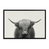 Sylvie Hey Dude Highland Cow Framed Linen Canvas