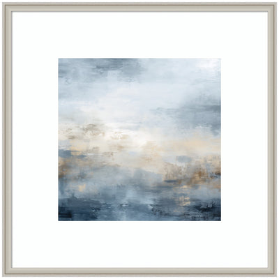 Tonal Abstract Oceanic Nautical Serenity Blue by The Creative Bunch Studio Framed Wall Art Print