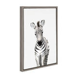 Sylvie Baby Zebra Framed Canvas by Amy Peterson