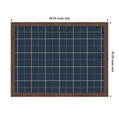 Framed Fabric Pinboard Navy Blue Plaid Wall Organization