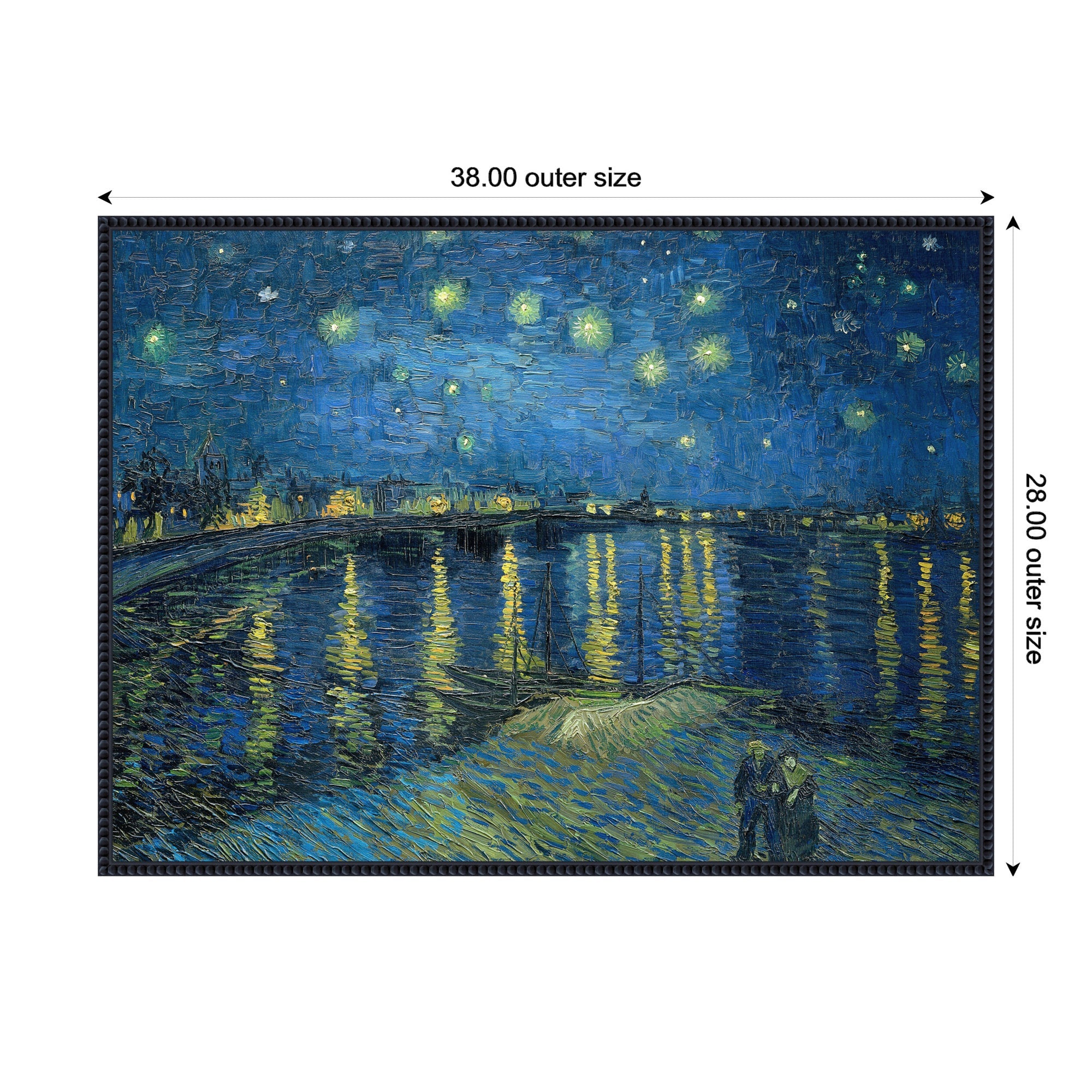 Starry Night Over the Rhone 1888 Vincent van Gogh by Nostalgia Prints Framed Canvas Wall Art Print