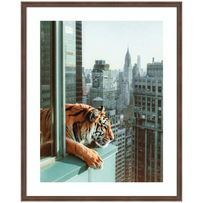 Framed Art Urban Tiger Overlooking Manhattan by Michael Schauer