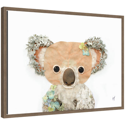 Framed canvas wall art print titled 'Koala' by Madeline Jeppesen in a Sylvie frame