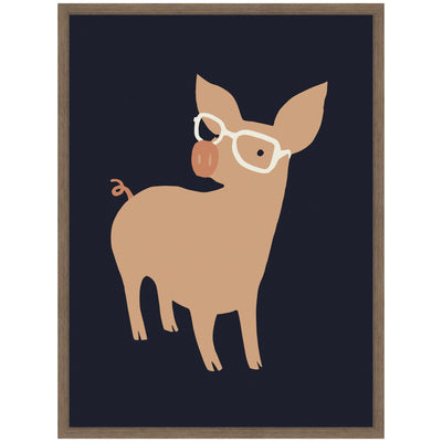 Sylvie Farm Pig Framed Canvas by Hannah Beisang