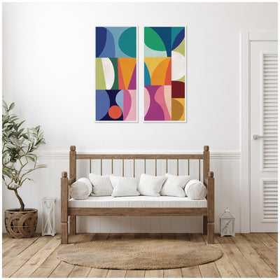 Abstract Panels 2 Piece Framed Canvas Wall Art Set by Rachel Lee