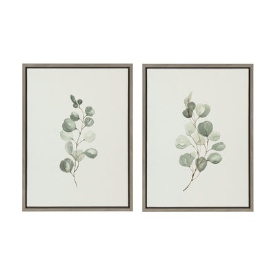 Sylvie Eucalyptus Framed Canvas Set by Maja Mitrovic