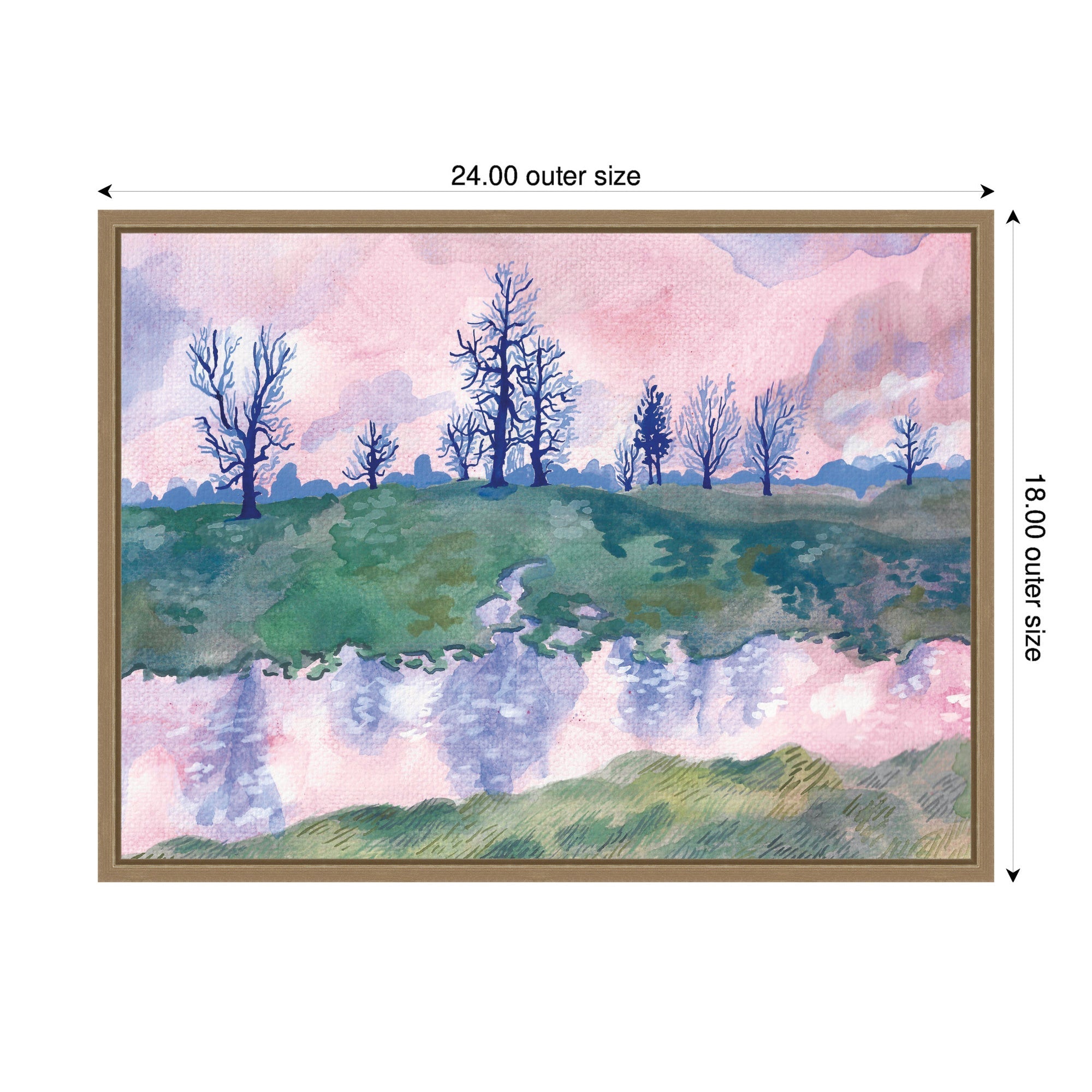Lonely Oaks by Lucia Gianello Framed Canvas Wall Art Print