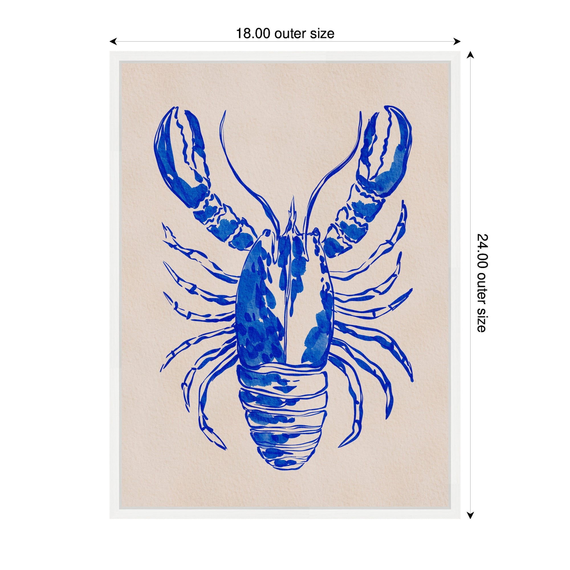 Sylvie Lobster Framed Canvas by Nikita Jariwala