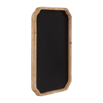 Marston Wood Framed Chalkboard showing black magnetic surface with scalloped wooden frame hanging on wall