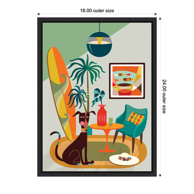Sylvie MCM Dog Beach Home Framed Canvas by Rachel Lee