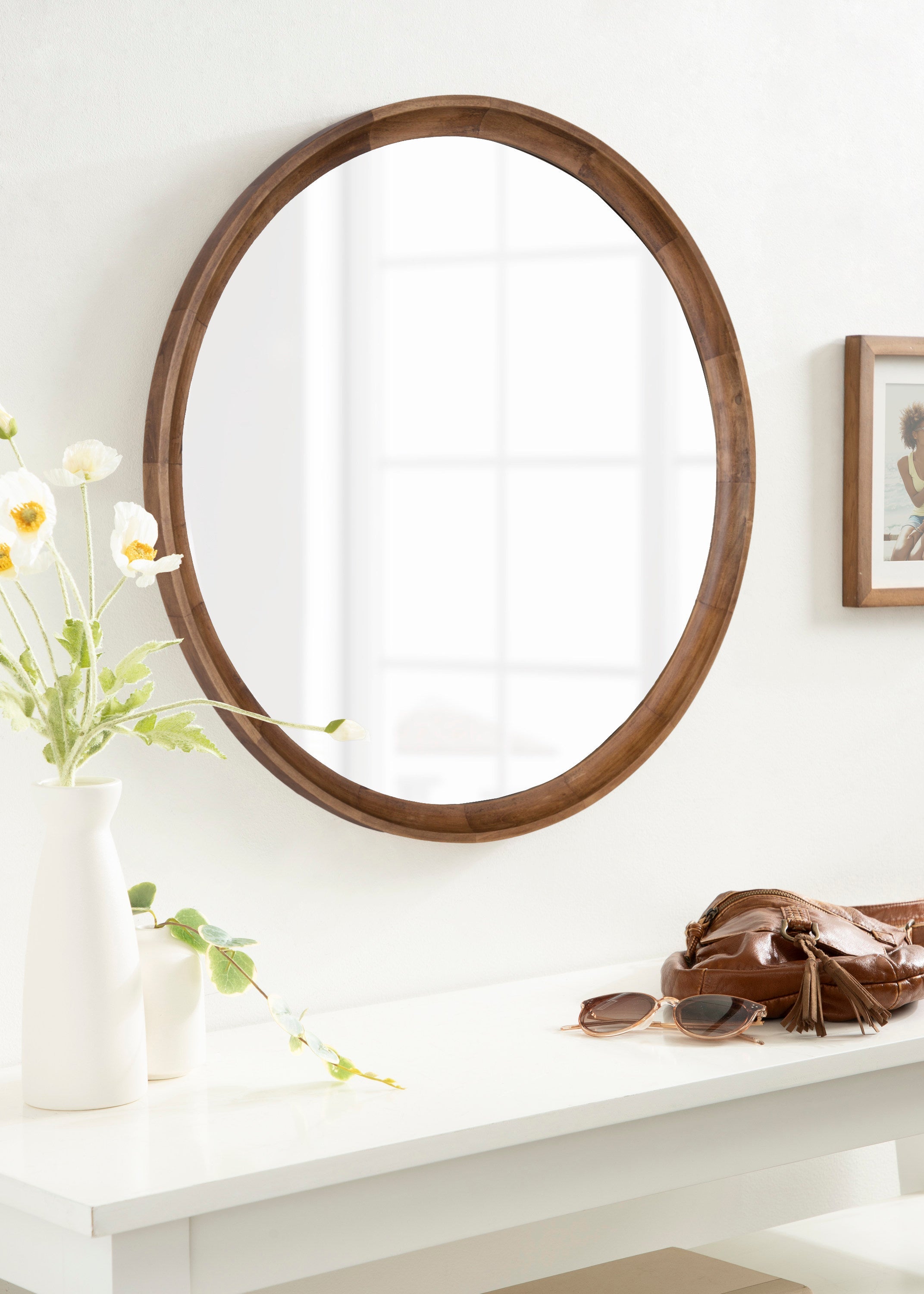Hatherleigh Round Wood Wall Mirror